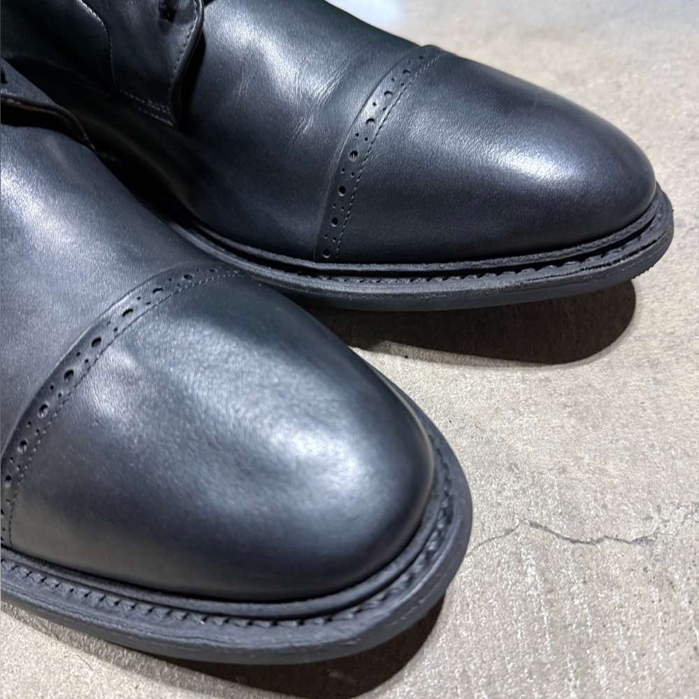Bostonian Cap-Toe Leather Shoes Vibram Goodyear Welt Soles Men’s Black 12M 15351 - Picture 7 of 14